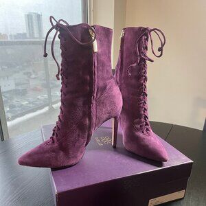 Zvelle - Elegant Suede Lace-Up Ankle Boots SIZE40